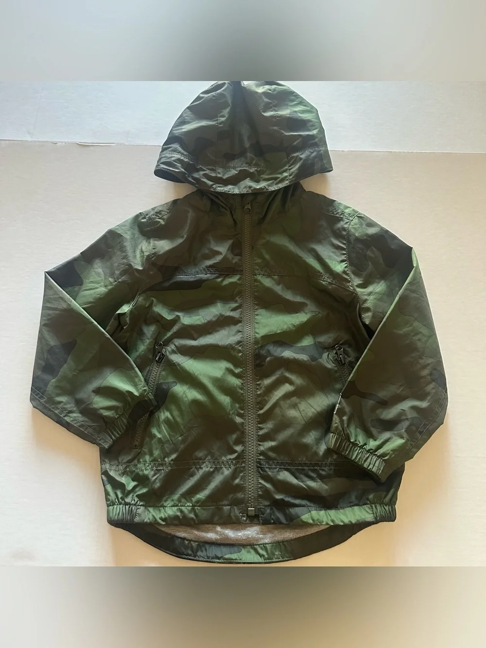 GAP Kids Hooded Camo Windbreaker Jacket - Green